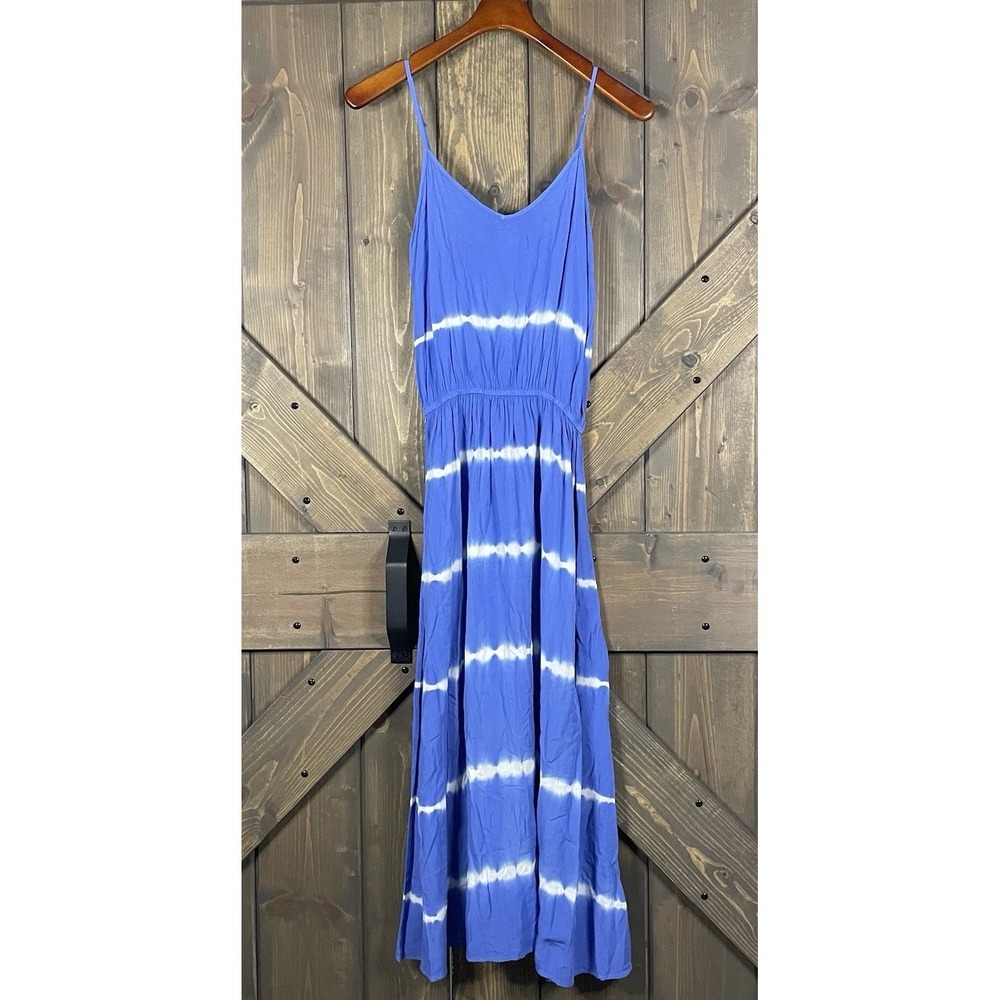 NWT Mazik Blue and White Tie Dye Sleeveless Long Dress Bohemian Women's Small